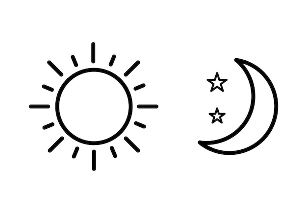 Day and night icon sun and moon icon