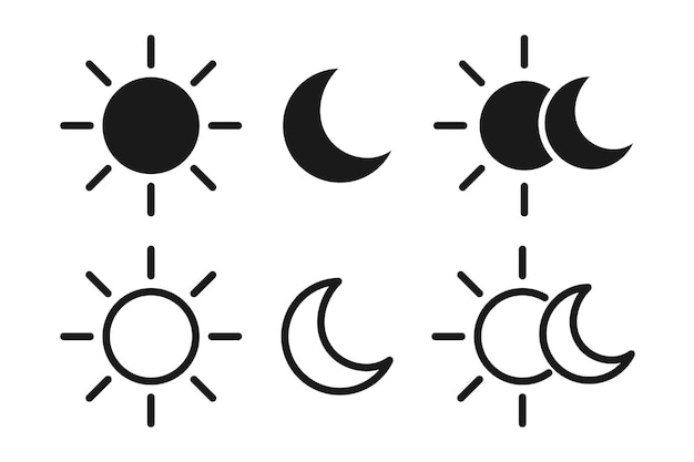 Vector day and night icon sun and moon symbol vector illustration