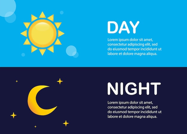 Vector day and night illustration vector day and night background