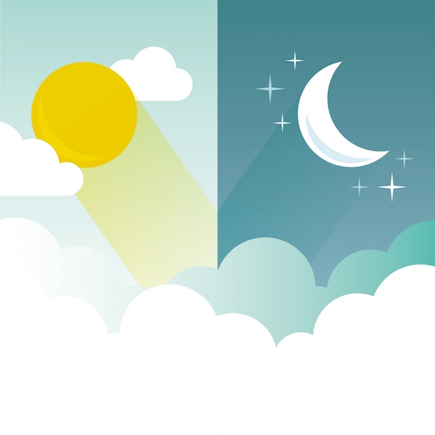 Day and night illustration