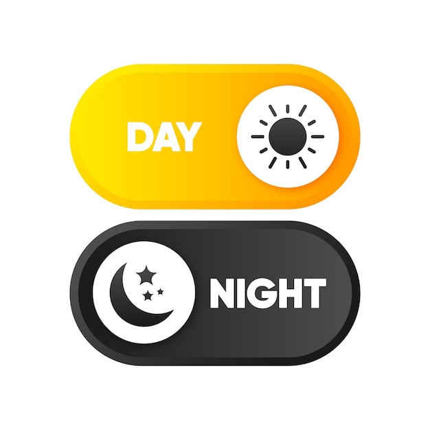 Day or Night mode switch button Concept of interface ui On Off or Light and Dark mode