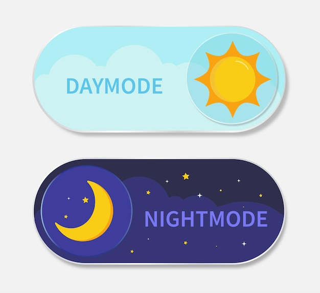 Day and night mode switch sun and moon button.