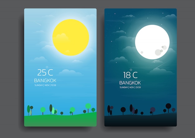 Day and night nature landscape.