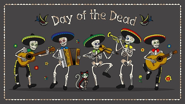 Приглашение на вечеринку в честь дня мертвых dia de los muertos