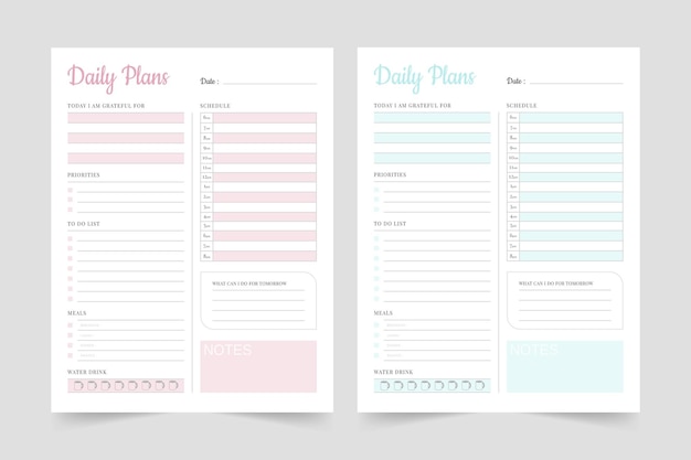 Day planner printable planner logbook journal tracker kdp interior design template