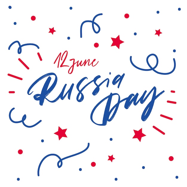 Day of Russia June 12 Vector lettering illustration