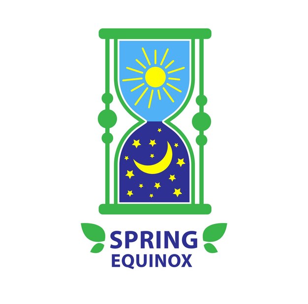 Day of spring equinox and autumn equinox day and night background