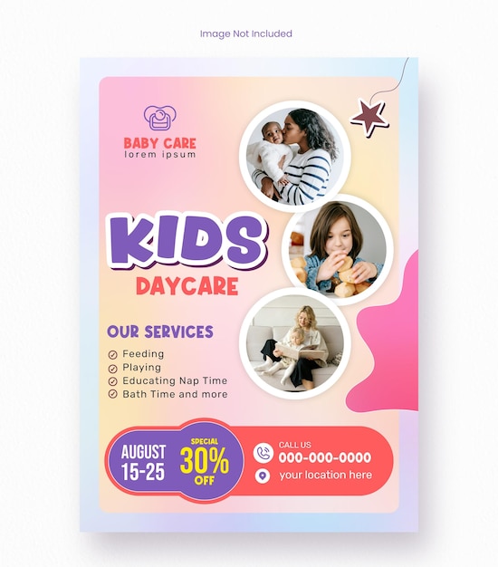 daycare children flyer template