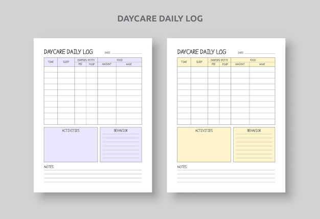 Daycare daily log, Baby's Daily Log Book, Daily Log For Baby