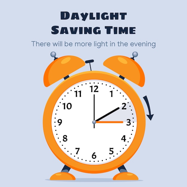 Daylight Saving Time March 12 2023 Concept Clock set to an hour ahead Spring Forward Summer Time