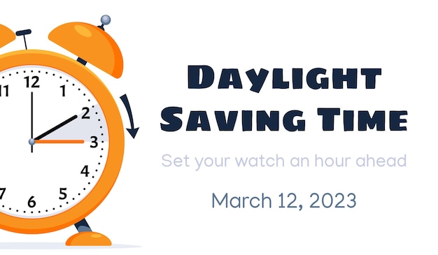 Daylight saving time ends 2023 fall back concept Vector Image