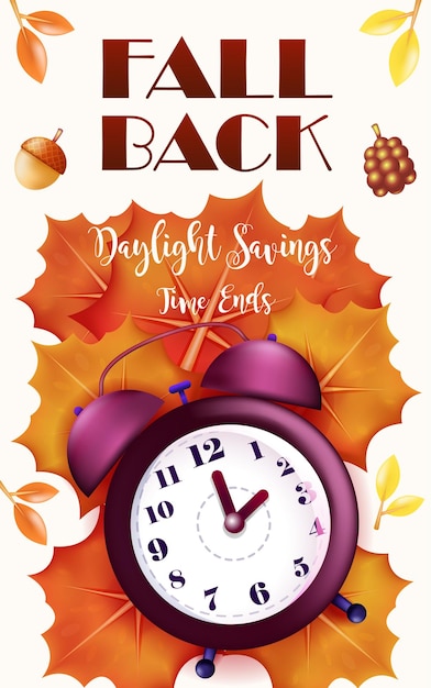 Clocks Go Back Autumn Clock Illustration Stock Vector (Royalty Free)  1827694316