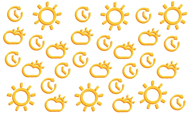 летнее время бесшовные модели, солнце и время. Векторная иллюстрация с местом для вашего текста