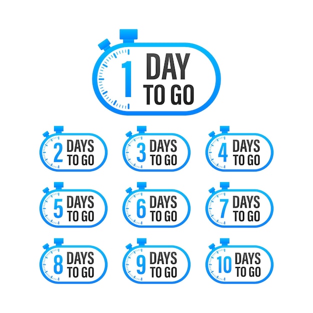 Days countdown Days to go 1 2 3 4 5 6 7 8 9 10 The days left badges set Product limited promo