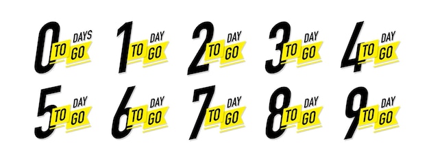 Vector days to go timer vector label set color style