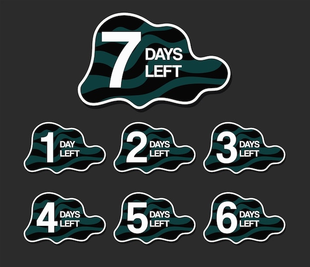 Vector days left countdown promotion badges set