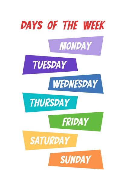 Days of The Week Educational Wall Art Poster