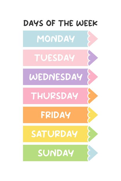 Days of the week in English