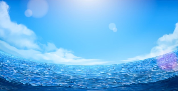 Daytime calm seascape background