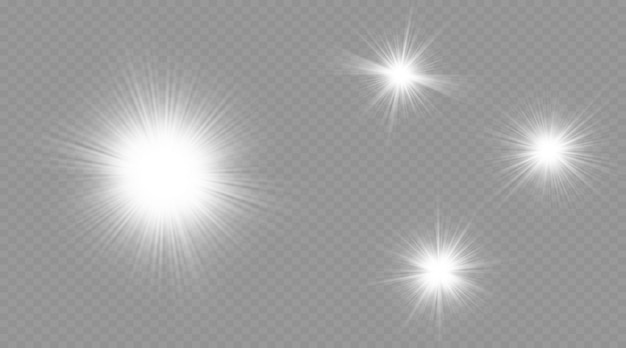 Dazzling flash. Bright Star. Magic dust. Brilliant vector. Bright sun.