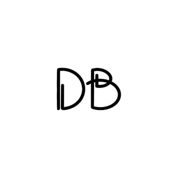 Vettore db monogramma logo design lettera testo nome simbolo logotipo monocromatico carattere alfabetico logo semplice