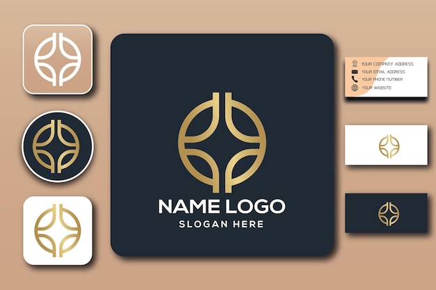 Vector db monogram logo template color editable