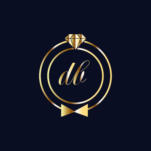 Vettore design del logo db monograms, gioielli, modello vettoriale per matrimoni