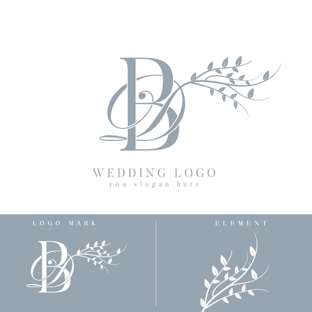 DB Wedding Monogram Logo Ontwerp
