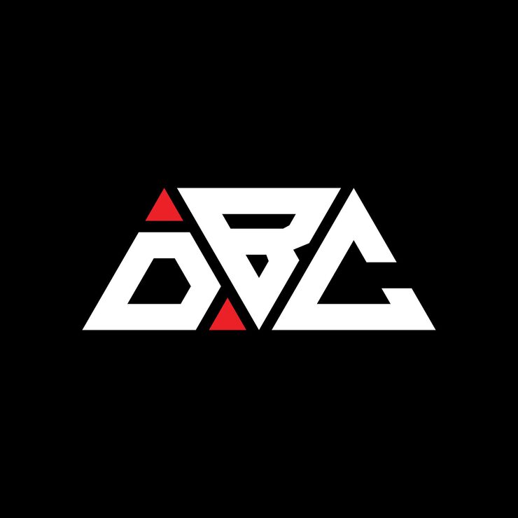 Vector dbc triangle letter logo design with triangle shape dbc triangle logo design monogram dbc triangle vector logo template with red color dbc triangular logo simple elegant and luxurious logo dbc