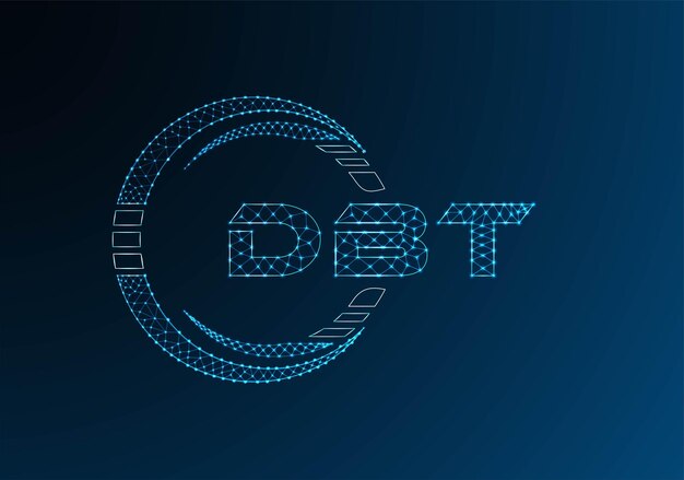 DBT low poly letter logo vector design DBT lower poly logo design
