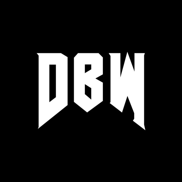 DBWのロゴデザイン 黒と白の色の組み合わせ DBWロゴ ベクトル DBWデザイン DBWアイコン DBWアルファベット DBW タイポグラフィー