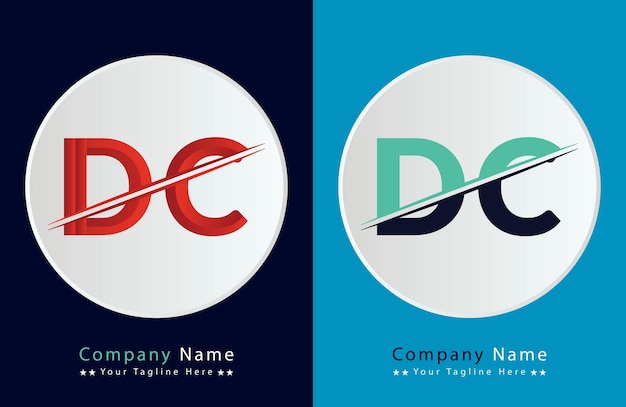 Progettazione dell'illustrazione del modello di lettera del logo dc