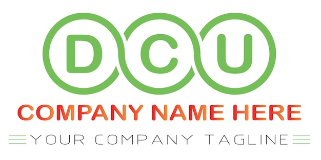 Vector dcu letter logo design