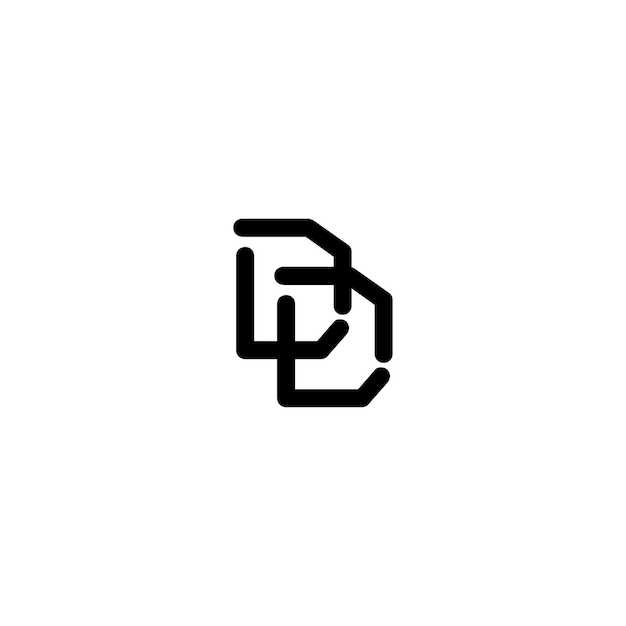 DDモノグラムロゴデザイン文字テキスト名シンボルモノクロロゴタイプアルファベット文字シンプルロゴ