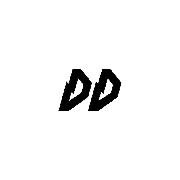 DD монограмма дизайн логотипа буква текст имя символ монохромный логотип алфавит персонаж простой логотип