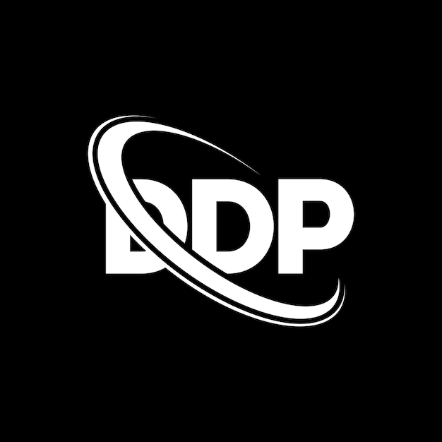 デジタル・デジタル・ロゴ (DDP) デジタル-デジタル-レター・ロゴ デザイン イニシャル DDPロゴ 円と大文字のモノグラムでリンクされたDDPロゴ テクノロジービジネスと不動産ブランドのDDPタイポグラフィー