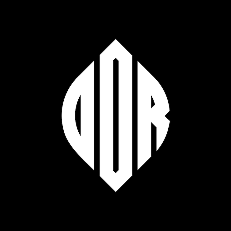 Vector ddr circle letter logo design with circle and ellipse shape ddr ellipse letters with typographic style the three initials form a circle logo ddr circle emblem abstract monogram letter mark vector