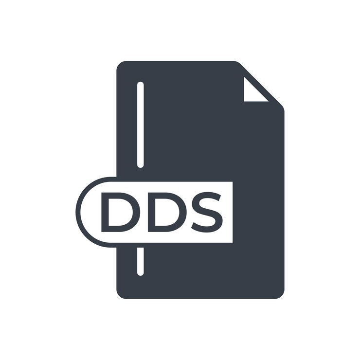 Vector dds file format icon dds extension filled icon