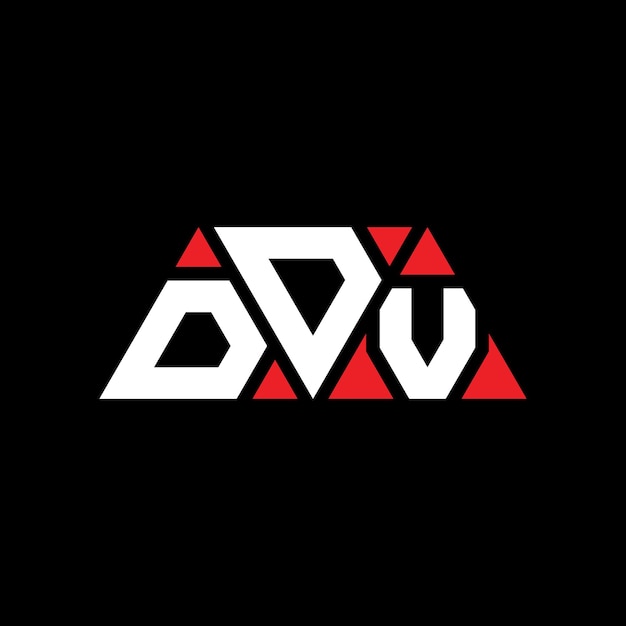 Дизайн логотипа треугольной буквы DDV с формой треугольника DDV треугольная конструкция логотипа монограммы DDV триугольный вектор логотипа шаблон с красным цветом DDV треюгольный логотип Простой Элегантный и роскошный логотип DDV