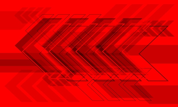 De abstracte grijze richting van de pijlsnelheid geometrisch op rode technologie futuristische vector als achtergrond