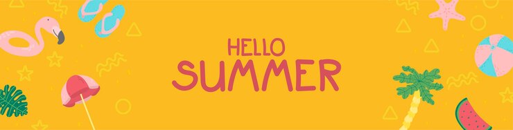 De abstracte kleurrijke achtergrond van de de zomerbanner met strand verfraait de zomer horizontale heldere banner