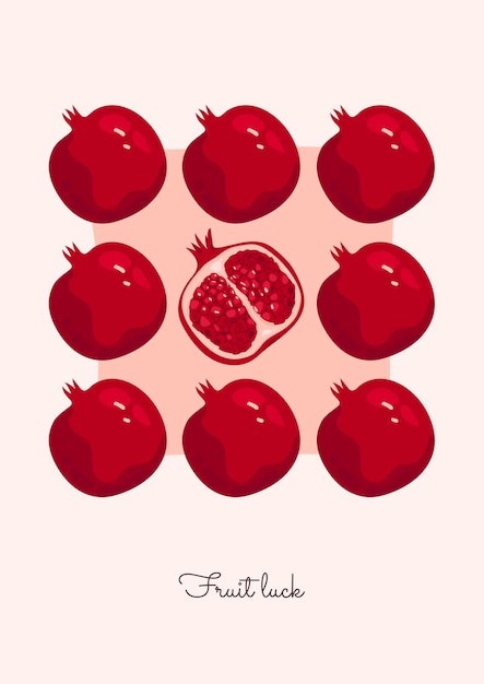 Vector de affiche van het fruitgeluk humoristische affiche van het fruitcasino