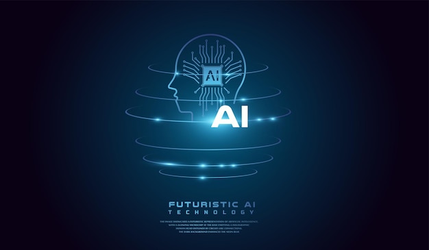 De Artificial Intelligence Head Isometric Vector banner voor AI hoofd Deep brain Learning