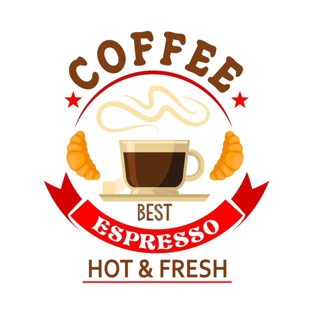 Vector de beste espresso in de stad-badge voor café-ontwerp