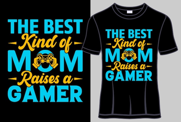 De beste soort moeder voedt een gamer op Typografie T-shirtontwerp en belettering van t-shirtvectorafbeelding