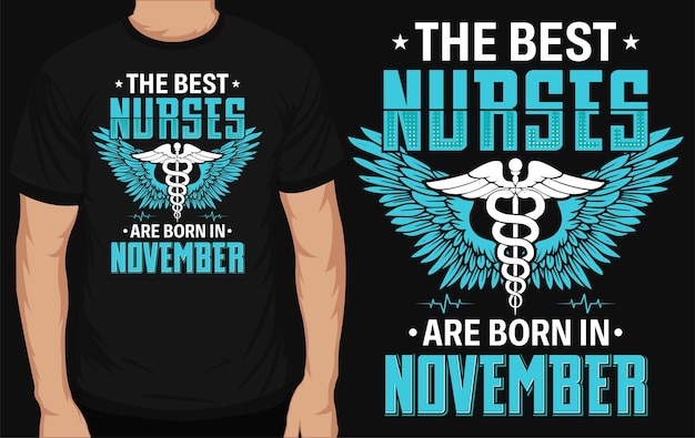 De beste verpleegster is geboren in het t-shirtontwerp van november
