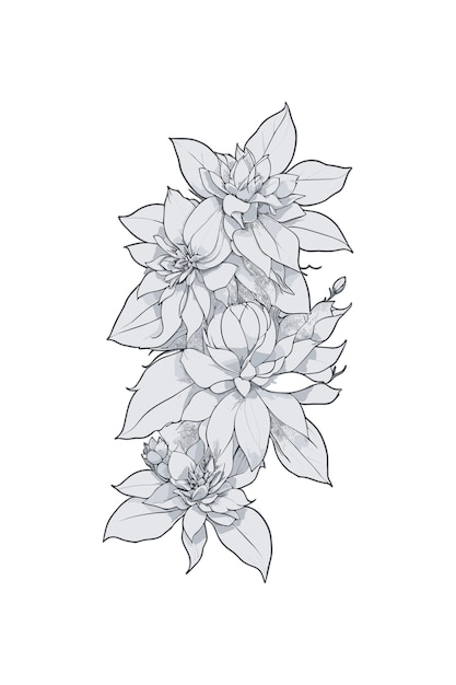 Vector de bladeren en bloemen vector ontwerp magnolia tak