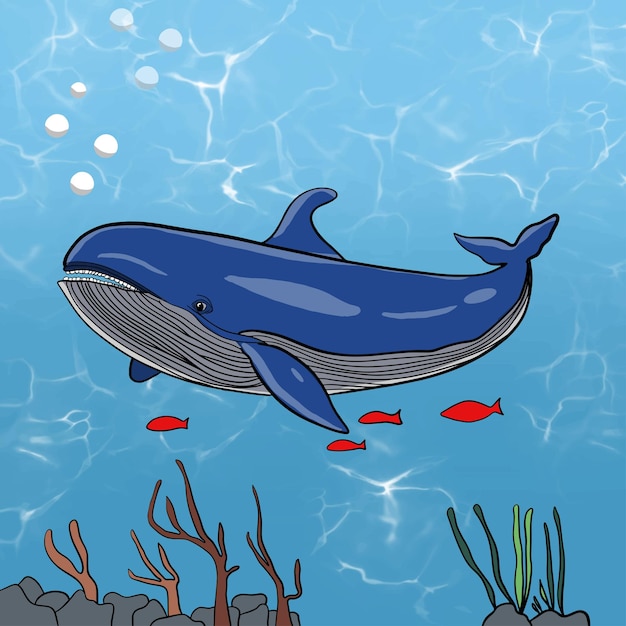 Vector de blauwe walvis