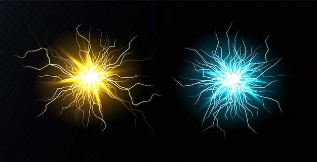 De bliksemschicht van de bliksem treft geïsoleerde aardscheuren met licht in krachtige elektrische energie