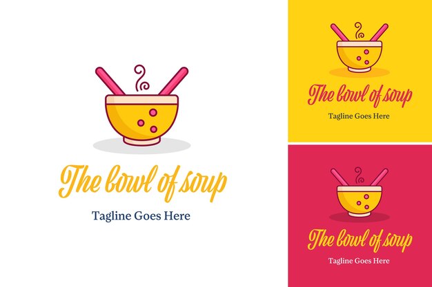 De Bowl of soep logo Creatief Soep vector illustratie logo ontwerp Soep platte vector illustratie.